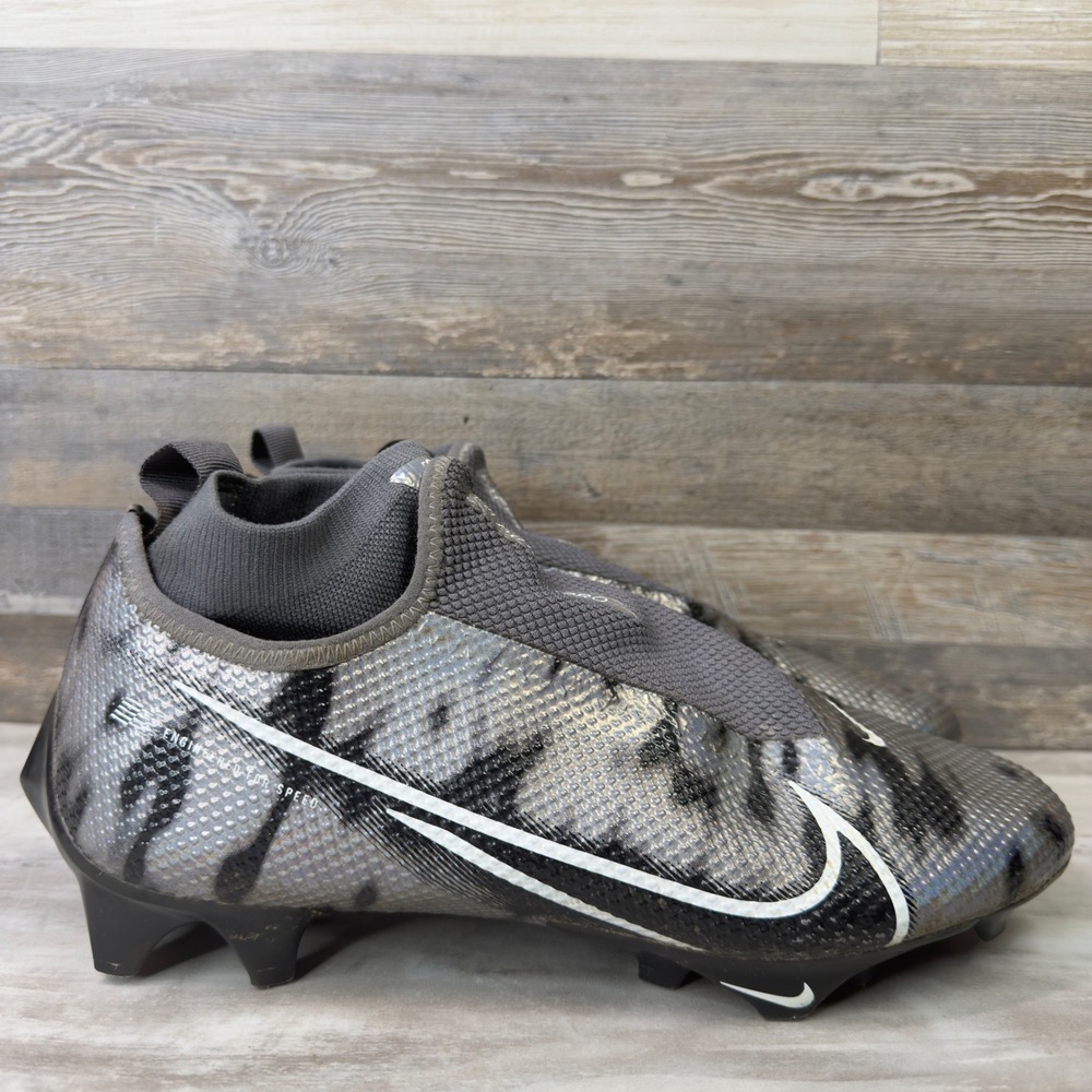 Nike Vapor Edge Pro 360‎ Camo Silver Black OBJ Mens Size 8 Football Cleats Gray